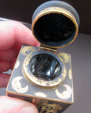Load image into Gallery viewer, Antique 1920s Art Deco Egyptian Revival Damascene Inkwell

