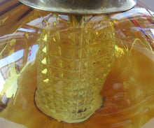 Load image into Gallery viewer, Vintage SWEDISH 1960s Onion Shape Hanging Golden Amber Glass Light Shade with Central Section and Metal Caps
