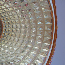 Load image into Gallery viewer, Vintage SWEDISH 1960s Onion Shape Hanging Golden Amber Glass Light Shade with Central Section and Metal Caps
