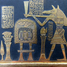 Load image into Gallery viewer, Antique 1920s Art Deco Egyptian Revival Damascene Inkwell
