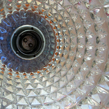 Load image into Gallery viewer, Vintage SWEDISH 1960s Onion Shape Hanging Golden Amber Glass Light Shade with Central Section and Metal Caps
