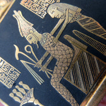 Load image into Gallery viewer, Antique 1920s Art Deco Egyptian Revival Damascene Inkwell

