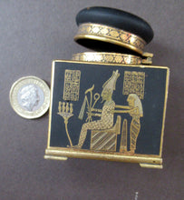 Load image into Gallery viewer, Antique 1920s Art Deco Egyptian Revival Damascene Inkwell
