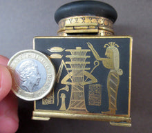 Load image into Gallery viewer, Antique 1920s Art Deco Egyptian Revival Damascene Inkwell
