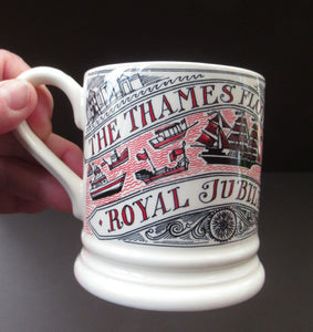 Emma Bridgewater Mug 2012. Diamond Jubilee Flotilla on the River Thames