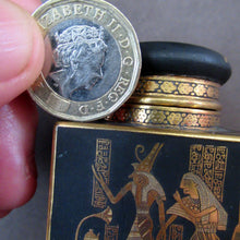 Load image into Gallery viewer, Antique 1920s Art Deco Egyptian Revival Damascene Inkwell

