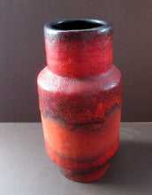 Load image into Gallery viewer, 1960s West German Vase with Scarlet Red Mottled Glaze. CARSTENS TÖNNIESHOF Red and Black Vase, Model 0004/22 
