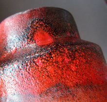Load image into Gallery viewer, 1960s West German Vase with Scarlet Red Mottled Glaze. CARSTENS TÖNNIESHOF Red and Black Vase, Model 0004/22 
