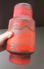 Load image into Gallery viewer, 1960s West German Vase with Scarlet Red Mottled Glaze. CARSTENS TÖNNIESHOF Red and Black Vase, Model 0004/22 
