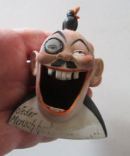 Load image into Gallery viewer,  MINIATURE Antique Porcelain SMOKING Head Ashtray and Match Holder by Schafer &amp; Vater
