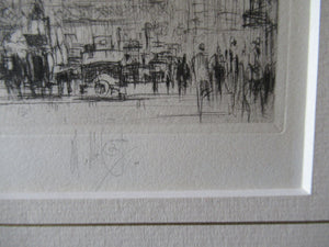 William Walcot Fleet Street London 1931 Etching Pencil Signed