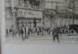 William Walcot Fleet Street London 1931 Etching Pencil Signed