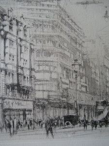 William Walcot Fleet Street London 1931 Etching Pencil Signed