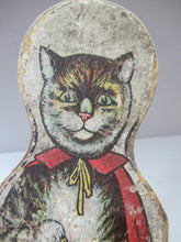 Load image into Gallery viewer, Antique Wooden Skittle Pantomime Cat Puss in Boots
