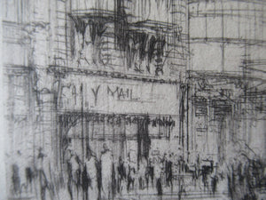 William Walcot Fleet Street London 1931 Etching Pencil Signed