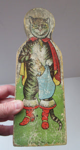 Antique Wooden Skittle Pantomime Cat Puss in Boots