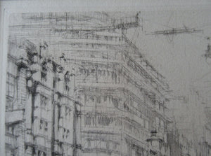 William Walcot Fleet Street London 1931 Etching Pencil Signed