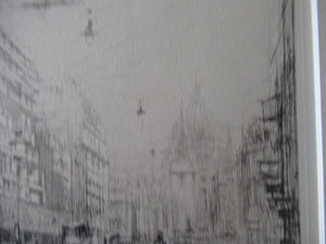 William Walcot Fleet Street London 1931 Etching Pencil Signed