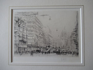 William Walcot Fleet Street London 1931 Etching Pencil Signed