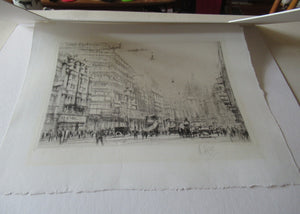 William Walcot Fleet Street London 1931 Etching Pencil Signed