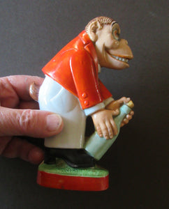 1920s SCHAFER & VATER Nipper Flask or Bottle in the Form of a Comical Monkey Opening a Bottle