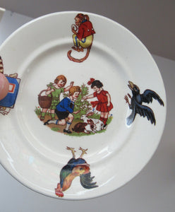 1920s Nursery Ware Plate. Five Farmyard Design Side Plates