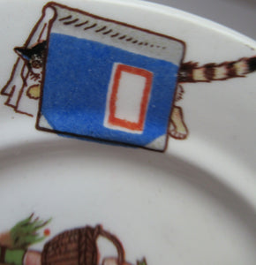 1920s Nursery Ware Plate. Five Farmyard Design Side Plates