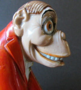 1920s SCHAFER & VATER Nipper Flask or Bottle in the Form of a Comical Monkey Opening a Bottle