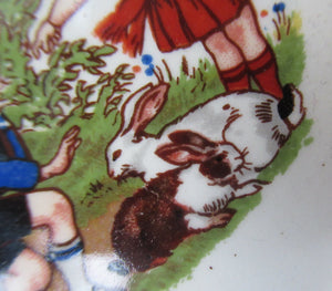 1920s Nursery Ware Plate. Five Farmyard Design Side Plates