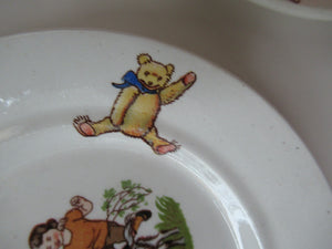1920s Nursery Ware Plate. Five Farmyard Design Side Plates