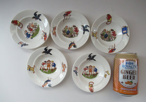 Antique German Nursery Miniature Bowls. Children in a Farmyard