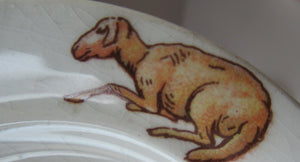 Antique German Bone China Nursery Ware. Small Job Lot. Reclining Sheep