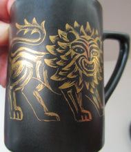 Load image into Gallery viewer, Portmeirion Gold Lion Coffee Cup and Saucer 1960s 
