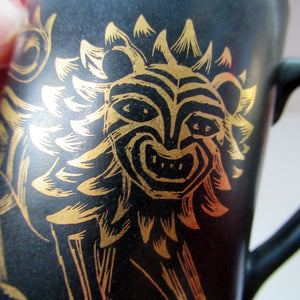 Portmeirion Gold Lion Coffee Cup and Saucer 1960s 