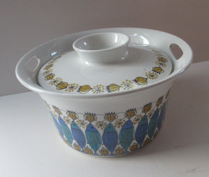 1960s NORWEGIAN CLUPEA (Herring) Design. RARE Large Lidded Casserole Dish. Figgjo Flint, Turi Design