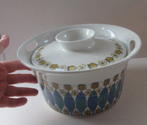 1960s NORWEGIAN CLUPEA (Herring) Design. RARE Large Lidded Casserole Dish. Figgjo Flint, Turi Design