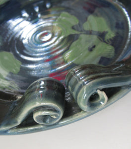 Geroge Ormerod Large Studio Pottery Platter Decoration with Fish