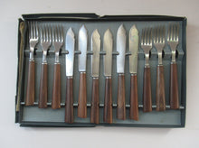 Load image into Gallery viewer, 1960s Cutlery Set by MILLS MOORE, England. Set of Six Fish Knives and Forks
