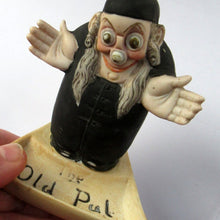 Load image into Gallery viewer, Antique Miniature Bisque Porcelain Figure by Schafer &amp; Vater.  Set Onto a Quirky Ashtray Entitled &quot;The Old Pal&quot;
