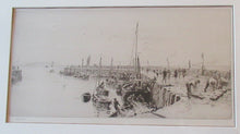 Load image into Gallery viewer, ORIGINAL ETCHING: William Lionel Wyllie (1851 – 1931) Herring Fishers at Fisherrow, Musselburgh Harbour. Pencil Signed; 1920s
