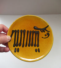 Load image into Gallery viewer, Margery Clinton Small Plate with Slipware Highland Cow Pattern
