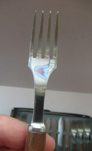 1960s Cutlery Set by MILLS MOORE, England. Set of Six Fish Knives and Forks