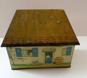 Rare 1930s MABEL LUCIE ATTWELL Kiddibics: Bicky House Biscuit Tin or Bank. Made for William Crawford