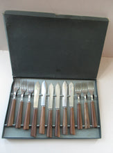 Load image into Gallery viewer, 1960s Cutlery Set by MILLS MOORE, England. Set of Six Fish Knives and Forks
