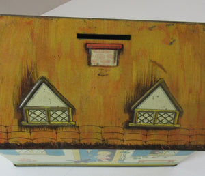 Rare 1930s MABEL LUCIE ATTWELL Kiddibics: Bicky House Biscuit Tin or Bank. Made for William Crawford