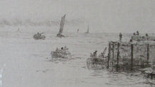 Load image into Gallery viewer, ORIGINAL ETCHING: William Lionel Wyllie (1851 – 1931) Herring Fishers at Fisherrow, Musselburgh Harbour. Pencil Signed; 1920s
