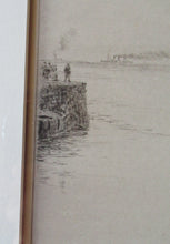 Load image into Gallery viewer, ORIGINAL ETCHING: William Lionel Wyllie (1851 – 1931) Herring Fishers at Fisherrow, Musselburgh Harbour. Pencil Signed; 1920s
