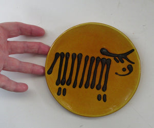 Margery Clinton Small Plate with Slipware Highland Cow Pattern