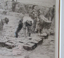 Load image into Gallery viewer, ORIGINAL ETCHING: William Lionel Wyllie (1851 – 1931) Herring Fishers at Fisherrow, Musselburgh Harbour. Pencil Signed; 1920s
