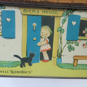 Rare 1930s MABEL LUCIE ATTWELL Kiddibics: Bicky House Biscuit Tin or Bank. Made for William Crawford